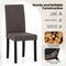 Modern Set of 2 Faux Linen Upholstery Dining Chairs with Rubber Wood Frame and Ergonomic Seat